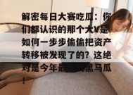解密每日大赛吃瓜：你们都认识的那个大V是如何一步步偷偷把资产转移被发现了的？这绝对是今年最大的黑马瓜！